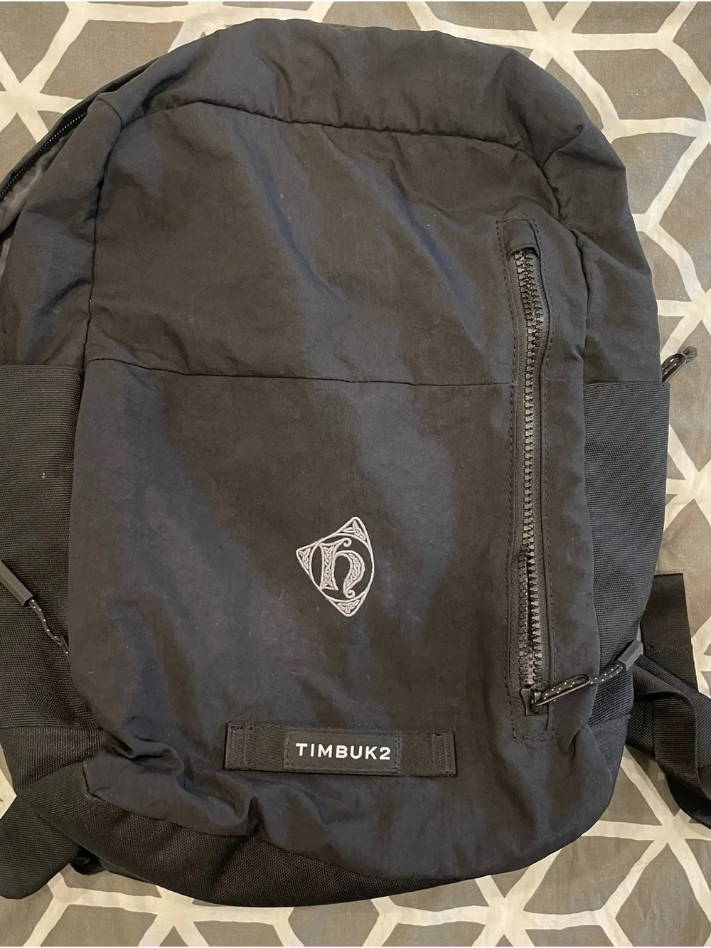 Timbuk2 Black Backpack with Vertical Zip and Logo